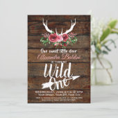 Verjaardagsuitnodiging voor rustieke herten kaart (Staand voorkant)