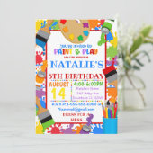 Verjaardagsuitnodiging voor schilderkunst kaart (Staand voorkant)