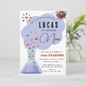 Verjaardagsuitnodiging voor Science Party Kaart (Staand voorkant)