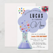 Verjaardagsuitnodiging voor Science Party Kaart (Voorkant / Achterkant)