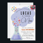 Verjaardagsuitnodiging voor Science Party Kaart<br><div class="desc">Ontsteek nieuwsgierigheid en vier in stijl met onze verjaardagsfeestuitnodigingen met een wetenschapsthema! Deze uitnodigingen zijn ideaal voor jonge wetenschappers en nieuwsgierige geesten en bevatten leuke en kleurrijke design geïnspireerd door chemie, biologie en de ruimte. Pas het aan met uw feestdetails en laat uw gasten weten dat ze een dag vol...</div>