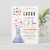 Verjaardagsuitnodiging voor Science Party Kaart (Staand voorkant)