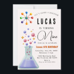 Verjaardagsuitnodiging voor Science Party Kaart<br><div class="desc">Ontsteek nieuwsgierigheid en vier in stijl met onze verjaardagsfeestuitnodigingen met een wetenschapsthema! Deze uitnodigingen zijn ideaal voor jonge wetenschappers en nieuwsgierige geesten en bevatten leuke en kleurrijke design geïnspireerd door chemie, biologie en de ruimte. Pas het aan met uw feestdetails en laat uw gasten weten dat ze een dag vol...</div>