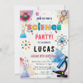 Verjaardagsuitnodiging voor Science Party Kaart (Voorkant)