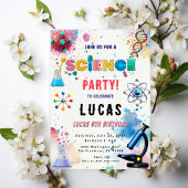 Verjaardagsuitnodiging voor Science Party Kaart
