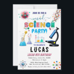 Verjaardagsuitnodiging voor Science Party Kaart<br><div class="desc">Ontsteek nieuwsgierigheid en vier in stijl met onze verjaardagsfeestuitnodigingen met een wetenschapsthema! Deze uitnodigingen zijn ideaal voor jonge wetenschappers en nieuwsgierige geesten en bevatten leuke en kleurrijke design geïnspireerd door chemie, biologie en de ruimte. Pas het aan met uw feestdetails en laat uw gasten weten dat ze een dag vol...</div>