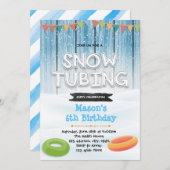 verjaardagsuitnodiging voor sneeuwbuidjes kaart (Voorkant / Achterkant)