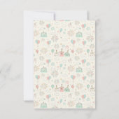 Verjaardagsuitnodiging voor speelse lieve en drie  bedankkaart (Achterkant)