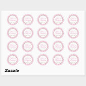 Verjaardagsuitnodiging voor Sticker - Roze (Vel)