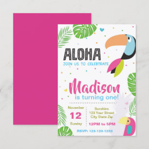 Verjaardagsuitnodiging voor tropische vogels kaart