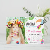 Verjaardagsuitnodiging voor tropische vogels kaart (Staand voorkant)