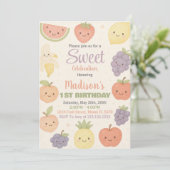 Verjaardagsuitnodiging voor tropische vruchten kaart (Staand voorkant)