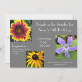 Verjaardagsuitnodiging voor tuin brunchfeest kaart (Voorkant)