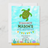 verjaardagsuitnodiging voor Turtle Party Kaart (Voorkant)