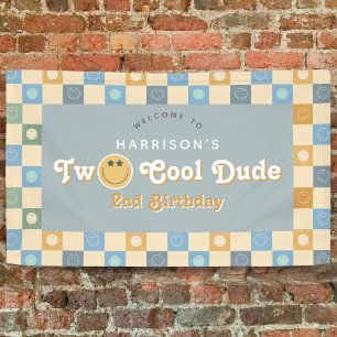 Verjaardagsuitnodiging voor twee coole dude jongen spandoek