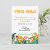 Verjaardagsuitnodiging voor twee wilde jongens kaart (Staand voorkant)