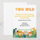 Verjaardagsuitnodiging voor twee wilde jongens kaart (Voorkant / Achterkant)