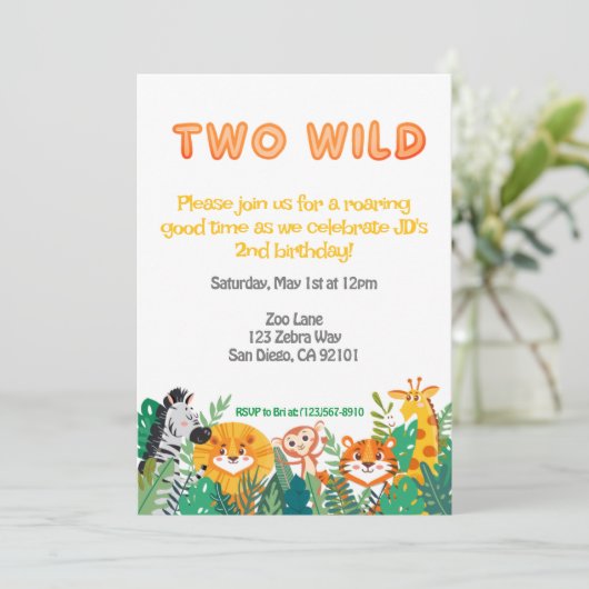 Verjaardagsuitnodiging voor twee wilde jongens kaart (Staand voorkant)
