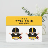 Verjaardagsuitnodiging voor tweeling jongens kaart (Staand voorkant)