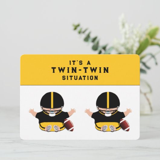 Verjaardagsuitnodiging voor tweeling jongens kaart (Staand voorkant)