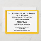 Verjaardagsuitnodiging voor tweeling jongens kaart (Achterkant)