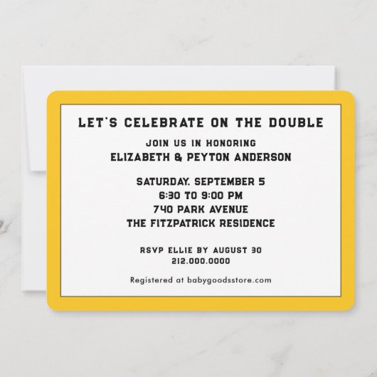 Verjaardagsuitnodiging voor tweeling jongens kaart (Achterkant)