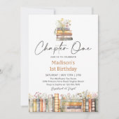 Verjaardagsuitnodiging voor verhalenboek kaart (Voorkant)