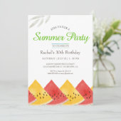 Verjaardagsuitnodiging voor verse watermeloen kaart (Staand voorkant)