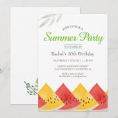 Verjaardagsuitnodiging voor verse watermeloen kaart (Voorkant / Achterkant)