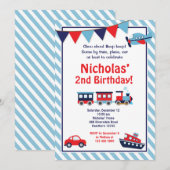 Verjaardagsuitnodiging voor vervoer / treinuitnodi kaart (Voorkant / Achterkant)