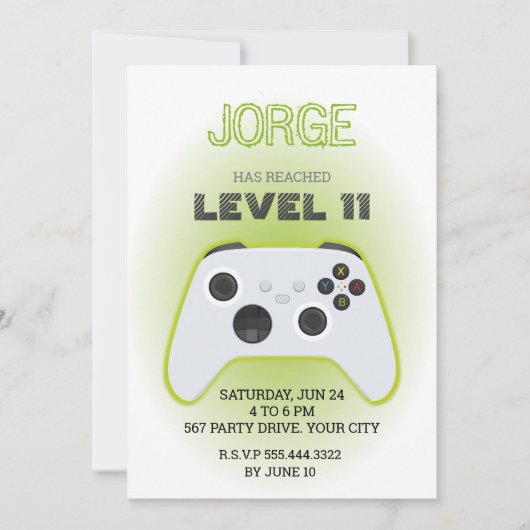 verjaardagsuitnodiging voor videospelletjes kaart (Voorkant)
