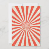 Verjaardagsuitnodiging voor vintage circuscarnaval kaart (Achterkant)