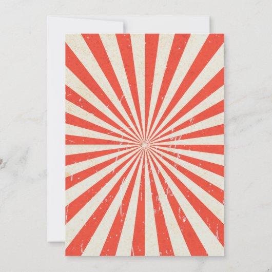 Verjaardagsuitnodiging voor vintage circuscarnaval kaart (Achterkant)