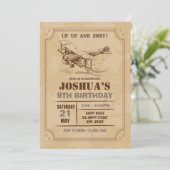 verjaardagsuitnodiging voor vliegtuigen kaart (Staand voorkant)