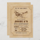 verjaardagsuitnodiging voor vliegtuigen kaart (Voorkant / Achterkant)
