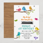 verjaardagsuitnodiging voor vogels bedankkaart (Voorkant / Achterkant)