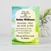 verjaardagsuitnodiging voor volwassenen kaart (Staand voorkant)