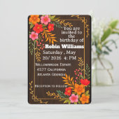 verjaardagsuitnodiging voor volwassenen kaart (Staand voorkant)