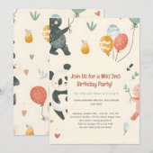 Verjaardagsuitnodiging voor vrienden van wilde die kaart (Voorkant / Achterkant)