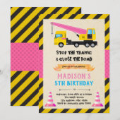 verjaardagsuitnodiging voor vuilniswagen kaart (Voorkant / Achterkant)