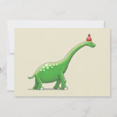 Verjaardagsuitnodiging voor Walter de Dinosaur Kaart (Achterkant)