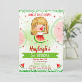 verjaardagsuitnodiging voor watermeloenen kaart (Staand voorkant)