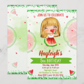 verjaardagsuitnodiging voor watermeloenen kaart (Voorkant / Achterkant)