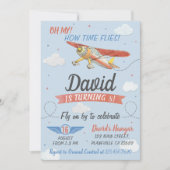 Verjaardagsuitnodiging voor waterverf piloot en vl kaart (Voorkant)