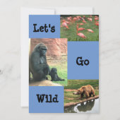 Verjaardagsuitnodiging voor Wild Animal Zoo Kaart (Voorkant)