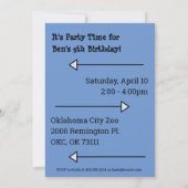Verjaardagsuitnodiging voor Wild Animal Zoo Kaart (Achterkant)