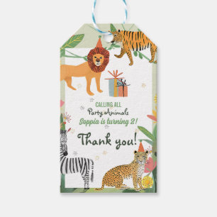Verjaardagsuitnodiging voor wild Oerwoud Cadeaulabel
