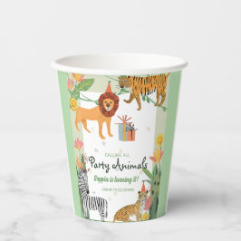 Verjaardagsuitnodiging voor wild Oerwoud Papieren Bekers