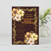 Verjaardagsuitnodiging voor wilde bloementuin, bew save the date (Staand voorkant)