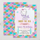 verjaardagsuitnodiging voor Zeemeervis Kaart (Voorkant / Achterkant)